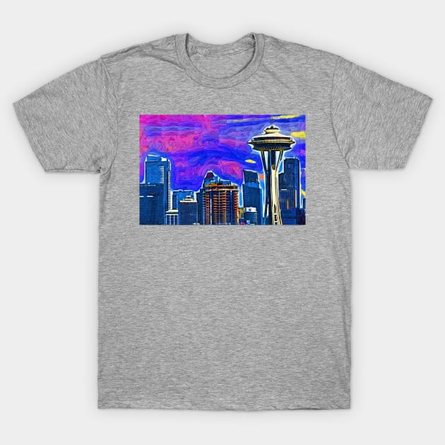 Spece Needle Fauvism Style T-Shirt by KirtTisdale